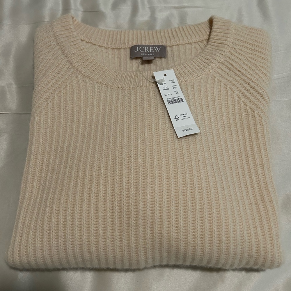 J Crew 100% Cashmere Ribbed Oversized Sweater NWT